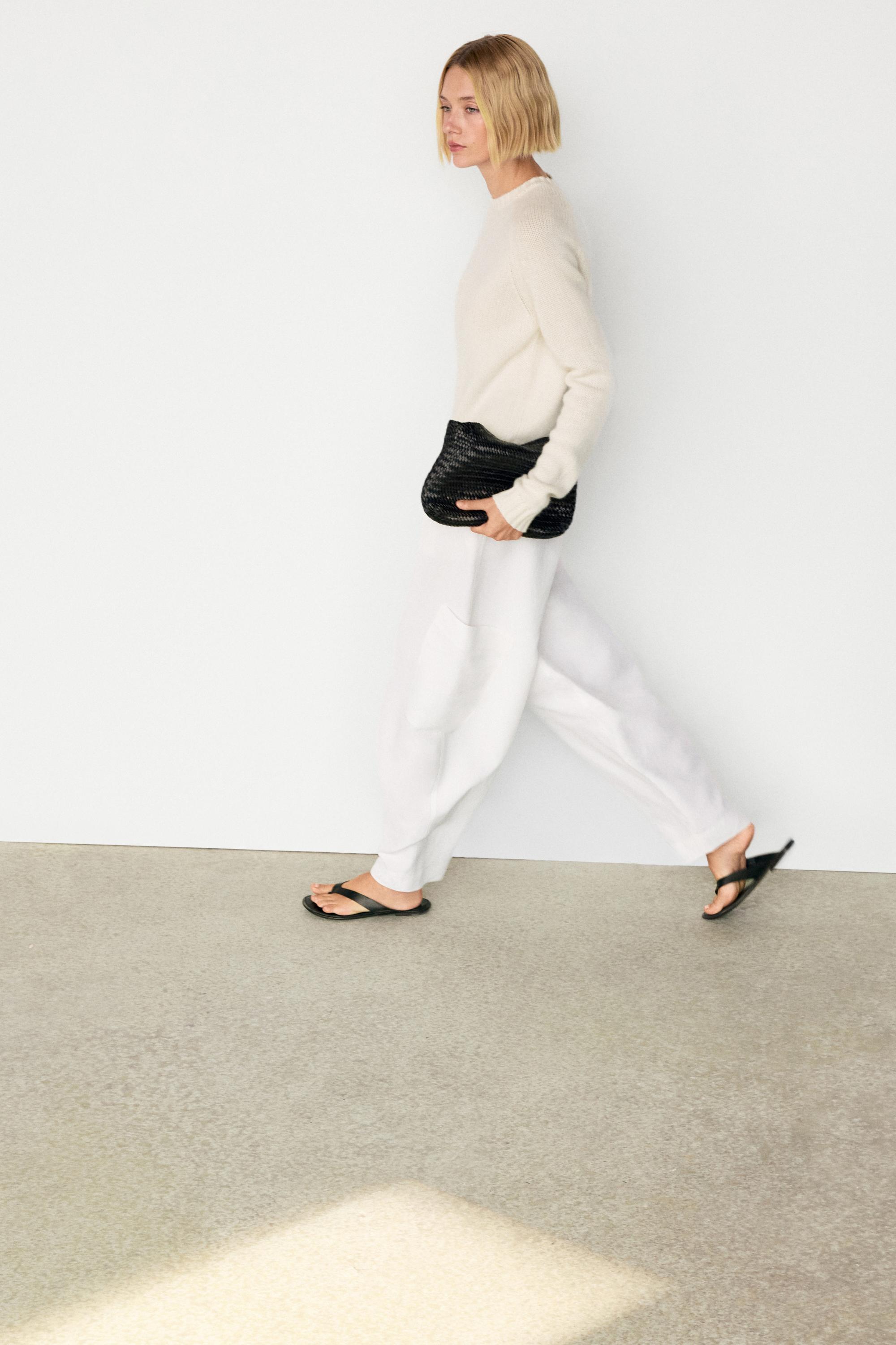 100% cashmere cropped knit sweater